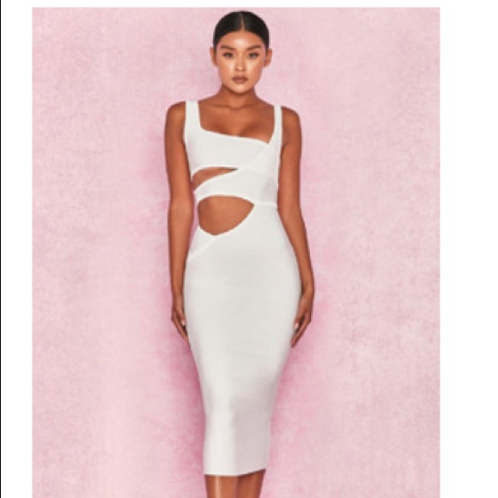 House of CB ‘Miya’ White Cut Out Bandage Dress